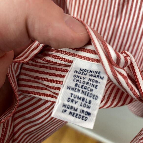 Ralph Lauren Dress Shirt Mens Large Striped Classic Fit Button Down Flesh Pony - Picture 8 of 10